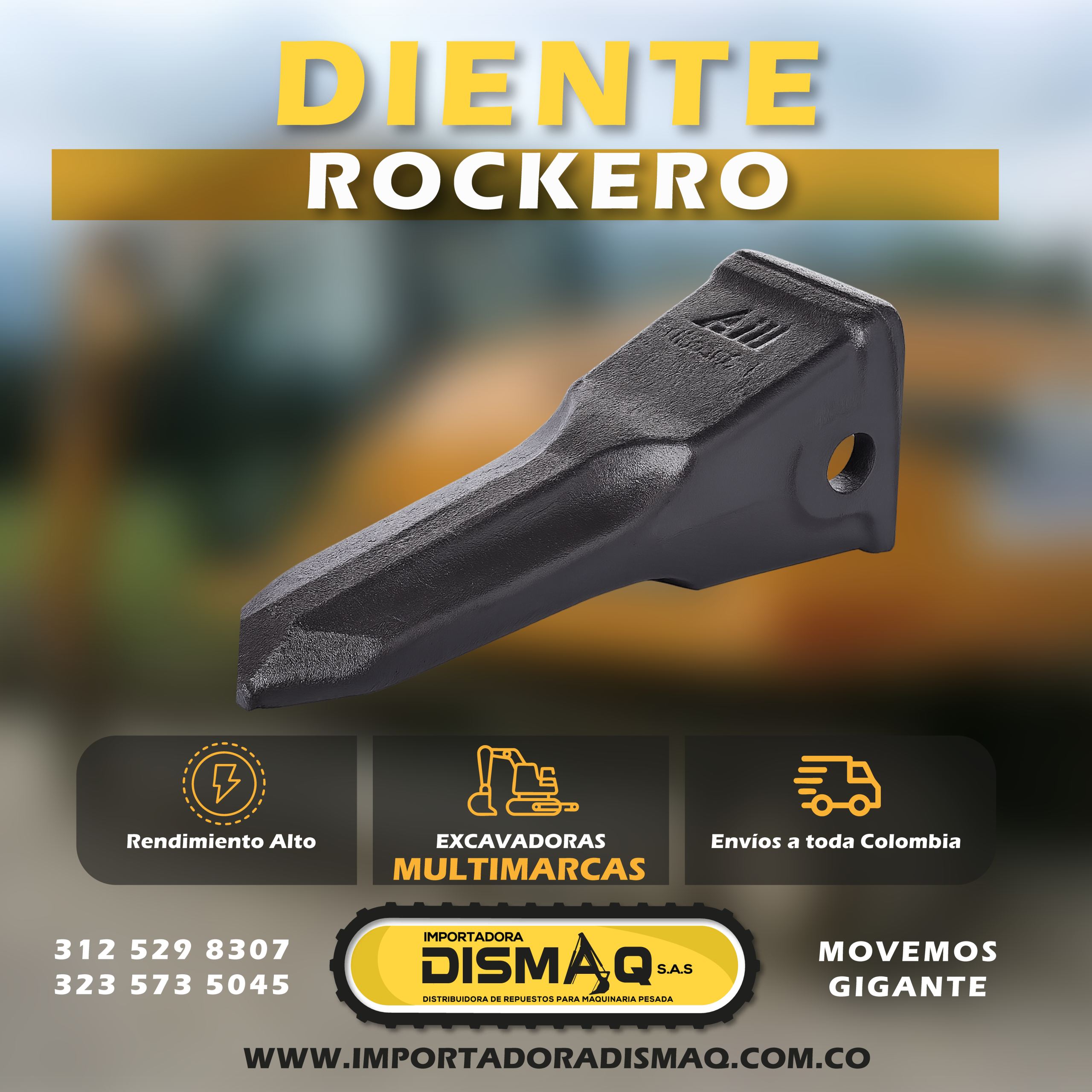 Diente tipo Rockero Eccavadora multimarcas